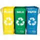 Poser til kildesortering SORT EASY 3 SLIM, 18x30x40 cm, 3 x 22 l, 3 stk