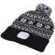 Lue med hodelykt 180 lm, oppladbar, USB, one-size, bomull/PE, vinter, svart