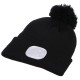 Lue med hodelykt 180 lm, oppladbar, USB, one-size, bomull/PE, svart med dusk