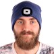 Lue med hodelykt 180 lm, oppladbar, USB, one size, bomull/PE, blå
