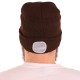 Lue med hodelykt 180 lm, oppladbar, USB, one-size, bomull/PE, brun