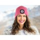 Lue med hodelykt 180 lm, oppladbar, USB, one size, bomull/PE, rosa