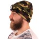 Lue med hodelykt 180 lm, oppladbar, USB, one size, bomull/PE, kamuflasje