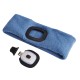 Pannebånd med hodelykt 180 lm, oppladbar, USB, one size, bomull/PE, blå