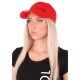 Caps med LED-lys B-CAP 25lm, oppladbar, USB, universell størrelse, rød