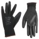 Arbeidshansker i polyester halvdyppet i polyuretan GLOVE PE-PU 9, svarte, størrelse 9"