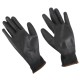 Arbeidshansker i polyester halvdyppet i polyuretan GLOVE PE-PU 9, svarte, størrelse 9"
