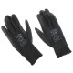 Arbeidshansker i polyester, delvis dyppet i PU GLOVE PE-PU 10, svarte, str. 10\", 6 par