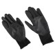 Arbeidshansker i polyester, delvis dyppet i PU GLOVE PE-PU 10, svarte, str. 10\", 6 par