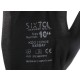 Arbeidshansker i polyester, delvis dyppet i PU GLOVE PE-PU 10, svarte, str. 10\", 6 par