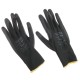 Arbeidshansker i polyester halvdyppet i polyuretan GLOVE PE-PU 11, svarte, størrelse 11