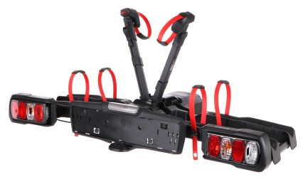 Sykkelstativ for tilhengerfeste E-BIKE 2 PREMIUM - 2 elsykler, lastekapasitet 60 kg, sammenleggbart