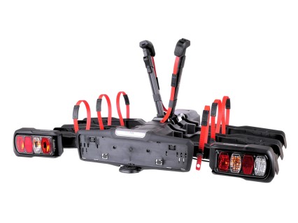 Sykkelstativ for tilhengerfeste E-BIKE 3 PREMIUM - 3 elsykler, lastekapasitet 60 kg, sammenleggbart