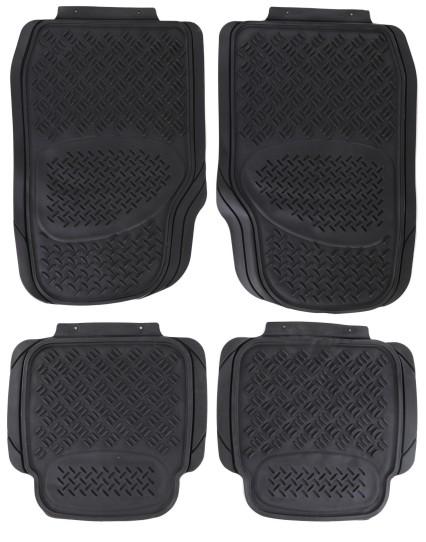Universelle gummibilmatter CAR MAT UNI SET 3, komplett, 4 stk