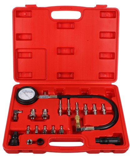 Sett for trykktesting av sylindertrykk i dieselmotorer MECHANIC ENGINE TESTER 21, 0-70 bar, 21 deler