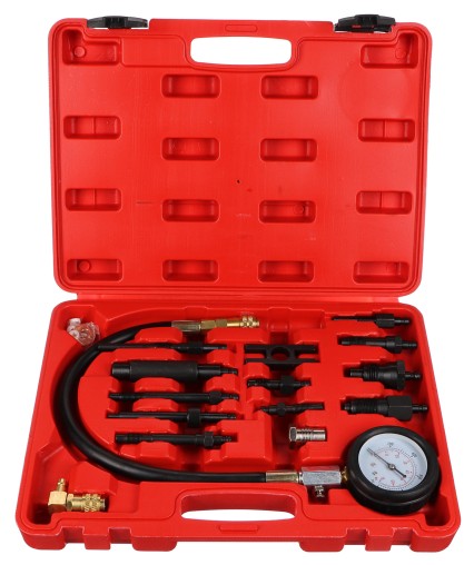 Sett for testing av kompresjon i dieselmotorer MECHANIC ENGINE TESTER 23, 0-70 bar, 23 deler