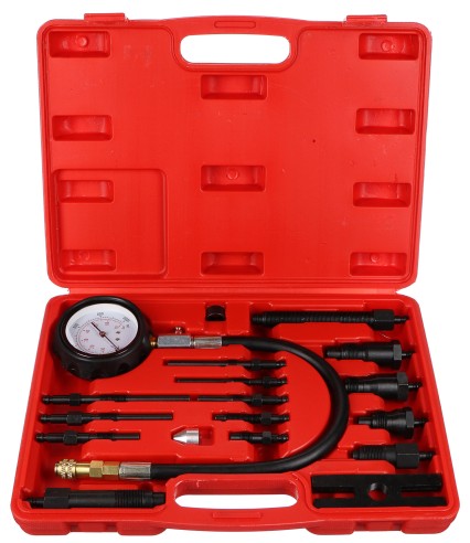 Sett for kompresjonstest av dieselmotorer MECHANIC ENGINE TESTER 19, 0-70 bar, 19 stk