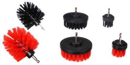Sett med børster for drill til bilrengjøring CAR DETAILING DRILL BRUSH 6, 6 stk