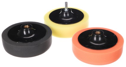 Sett med poleringsputer/svamper med skaft for bilrengjøring CAR DETAILING PAD 3, 3 stk