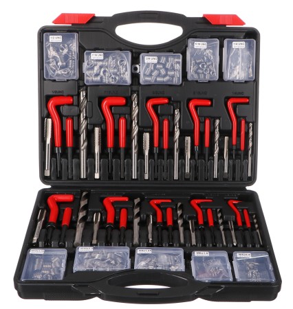 Sett for gjengereparasjon MECHANIC THREAD SET 261, M5 - M12, 1/4UNC-1/2UNC, 261 stk
