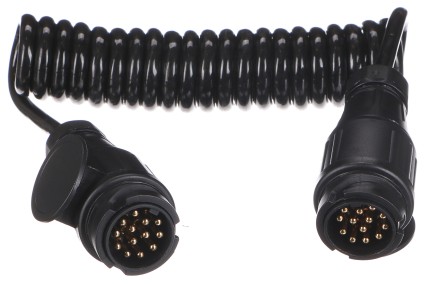 Spiral tilkoblingskabel for tilhengerkontakt TRAILER CABLE 4, 13-13-pin, 3 m