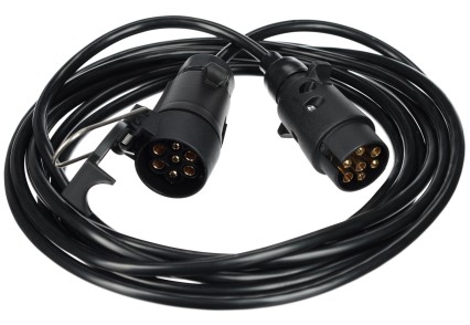 Forlengelseskabel 7-pins - uttak + plugg TRAILER CABLE 7, 12V, 5m