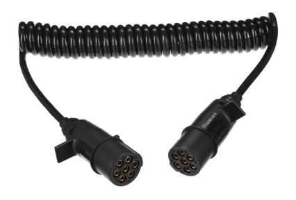 Sammenkoblings spiralkabel 7pin type N TRAILER CABLE 11, plastplugg, 24V, 3,5m