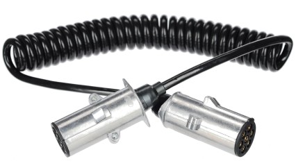 Sammenkoblingsspiralkabel 7pin type N TRAILER CABLE 13, metallplugg, 24V, 3,5m