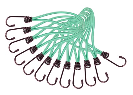 Sada upínacích gum s kovovým hákem CARGO CORD SET 1, 21cm, 12ks