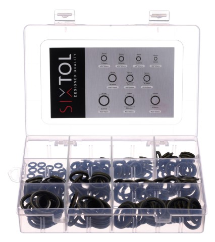 Sett med tetningsringer i NBR og stål MECHANIC RING SET 3, M6–M24, 180 stk