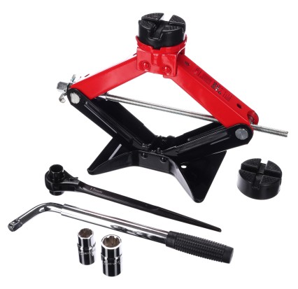 Saksekjekk med ratsje SX SCISSOR JACK WIDE PAD 2,5T