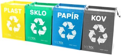Sekk for kildesortering SORT EASY 4 METAL, 30x30x40cm, 4x36l, 4 stk