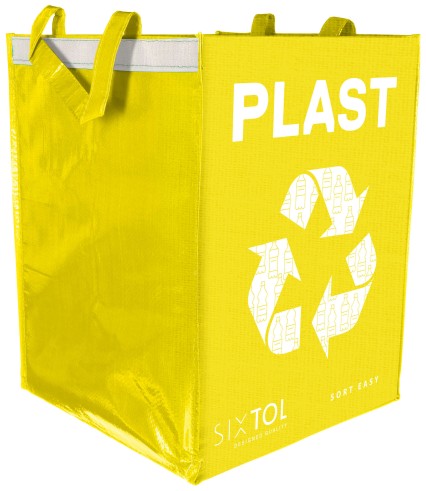 Sekk for kildesortering SORT EASY PLASTIC, 30x30x40cm, 36l