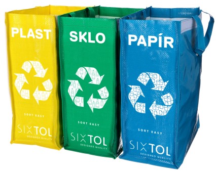Poser til kildesortering SORT EASY 3 SLIM, 18x30x40 cm, 3 x 22 l, 3 stk