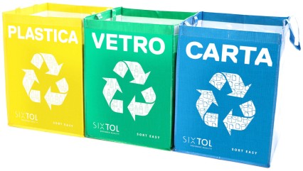 Poser for sortert avfall SORT EASY 3 BASIC IT, 30x30x40 cm, 3 x 36 l, 3 stk