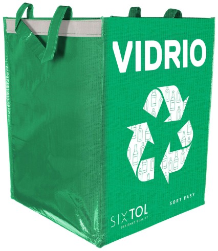 Sorteringspose SORT EASY VIDRIO ES, 30 x 30 x 40 cm, 36 l