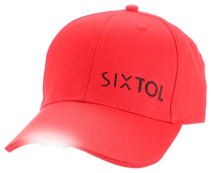 Caps med LED-lys B-CAP 25lm, oppladbar, USB, universell størrelse, rød