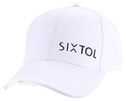 Caps med LED-lys B-CAP 25lm, oppladbar, USB, universell størrelse, hvit