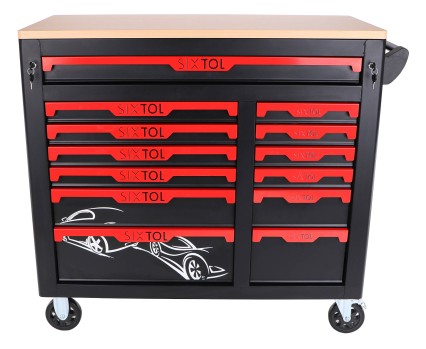 Verktøyvogn med verktøy MECHANIC TROLLEY TITAN 1559, 13 skuffer, 1559 verktøydeler