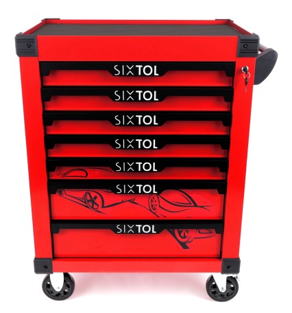 Verkstedvogn for verktøy MECHANIC TROLLEY KEVIN RED, 7 skuffer