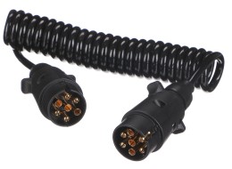 Spiral tilkoblingskabel for tilhengerkontakt TRAILER CABLE 3, 7-7-pin, 3 m