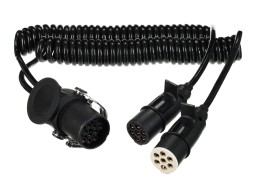 Sammenkoblingsspiraladapter 15pin til 2×7pin plugg (S+N) TRAILER CABLE 9, 24V, 3,5m