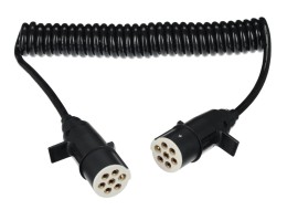 Sammenkoblings spiralkabel 7pin type S TRAILER CABLE 10, plastplugg, 24V, 3,5m