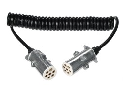 Forbindelsesspiralkabel 7-pin type S TRAILER CABLE 12, metallplugg, 24V, 3,5 m