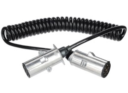 Sammenkoblingsspiralkabel 7pin type N TRAILER CABLE 13, metallplugg, 24V, 3,5m