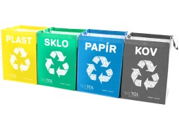 Sekk for kildesortering SORT EASY 4 METAL, 30x30x40cm, 4x36l, 4 stk