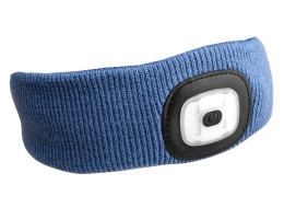 Pannebånd med hodelykt 180 lm, oppladbar, USB, one size, bomull/PE, blå