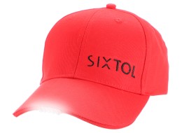 Caps med LED-lys B-CAP 25lm, oppladbar, USB, universell størrelse, rød