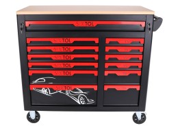 Verktøyvogn med verktøy MECHANIC TROLLEY TITAN 1559, 13 skuffer, 1559 verktøydeler