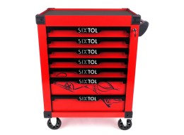 Verkstedvogn for verktøy MECHANIC TROLLEY KEVIN RED, 7 skuffer